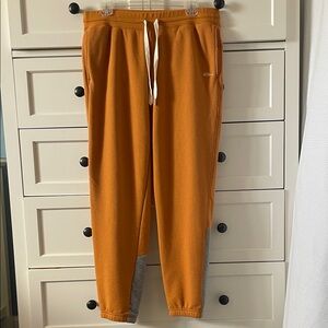 LL Bean Women’s Signature Orange Jogger w/ Gray Detail Drawstring Waistband - M